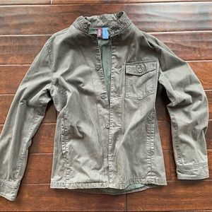 Dark Gray Button Up Stylish Athletic Cut Jacket with Detailed Stitching by Stock